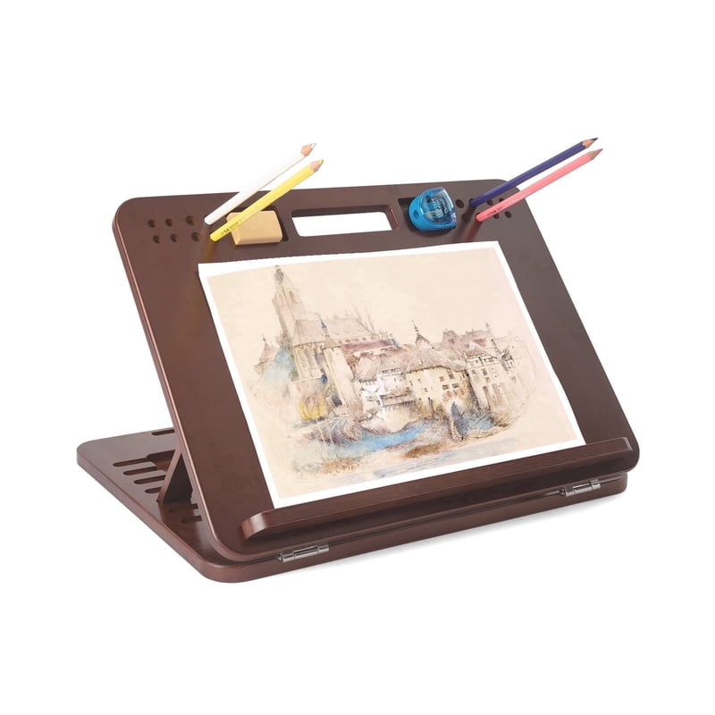 Adjustable Bamboo Tabletop Easel with Handle and Multi-Position Angles - 16x12 Inch