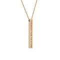 Inspirational Quote Necklace - Rose Gold Stainless Steel Bar Pendant, Gift Box Included