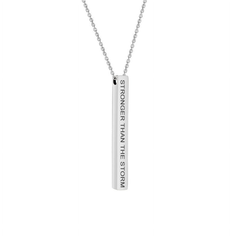 Inspirational Quote Necklace Silver Stainless Steel Motivational Jewelry Gift