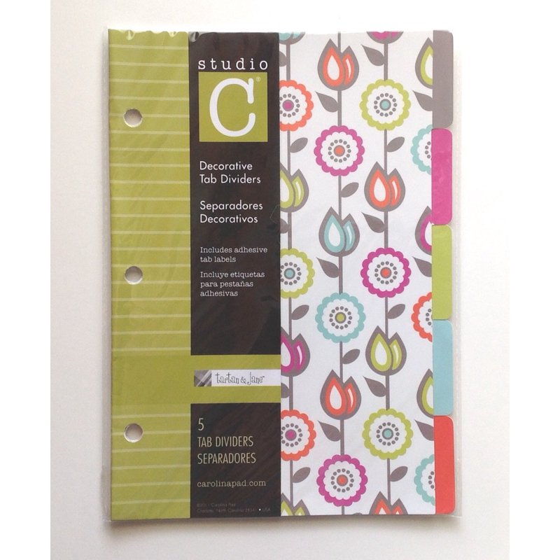 Office Binder Dividers with Colored Tabs - 5-Tab Set for 8.5x5.5 Inch Ring Binders