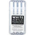 White Acrylic Markers Set of 4 with Different Tip Sizes for Art & Crafts