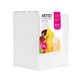 Studio White Stretched Canvas 8x10 Inches - Pack of 10, Acid-Free Cotton for Painting & Art