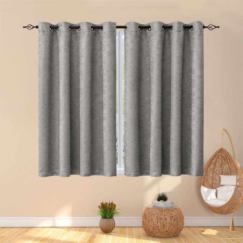 Thermal Insulated Blackout Curtains for Bedroom - Set of 2 Panels, Light Grey