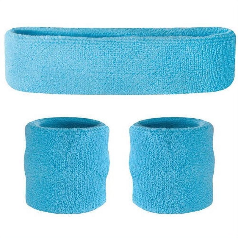 Kids Headband and Wristband Set - Neon Blue, White, Pink & More Colors