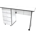 Portable Sewing Table with Storage and Locking Casters - 44x16x29 Inches