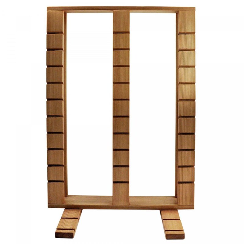 Wooden Ruler Rack Organizer for Tools and Cutting Mats - Brown