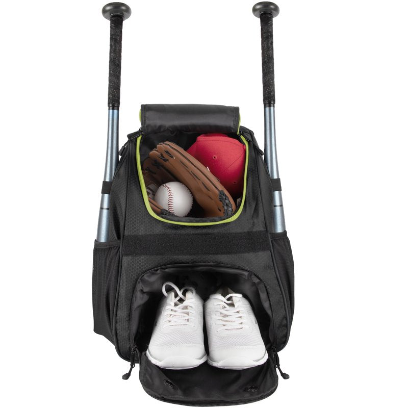 Baseball & Softball Backpack with Bat Holders, Shoe Compartment & Tech Pocket