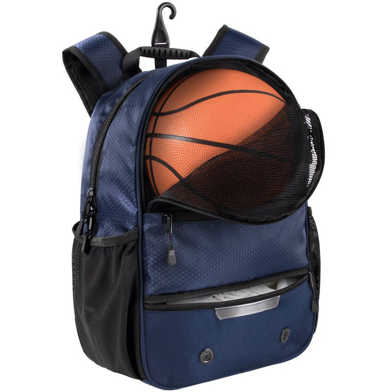 Multi-Sport Backpack with Shoe Compartment & Ball Pocket – 17-Inch Sports Bag for Soccer, Football, Baseball, Basketball & Softball