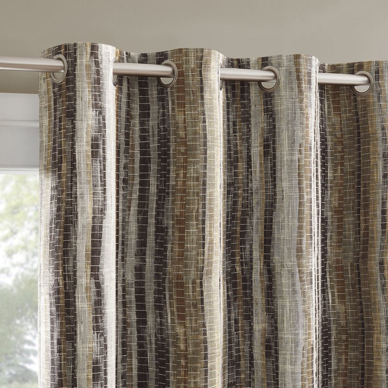 Blackout Curtain Panel with Grommets - Abstract Stripe, Thermal & Noise Reduction