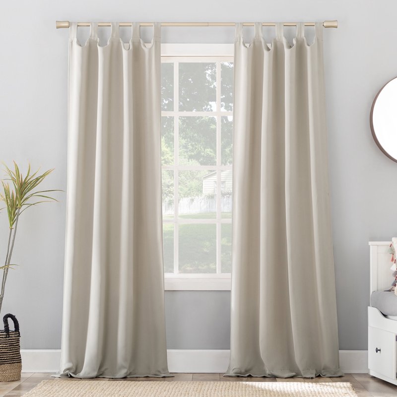 Energy Saving Blackout Curtain Panel with Tab Top for Window Privacy