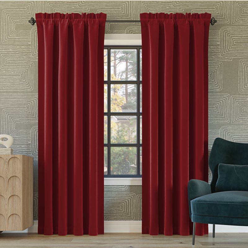 Blackout Curtain Panel - Thermal Insulated, Light Blocking, Rod Pocket Design