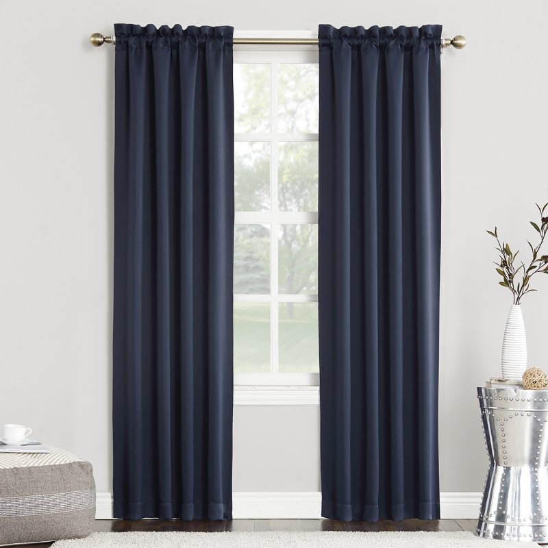 Energy Saving Blackout Curtain Panel with Rod Pocket - Thermal & Noise Reducing