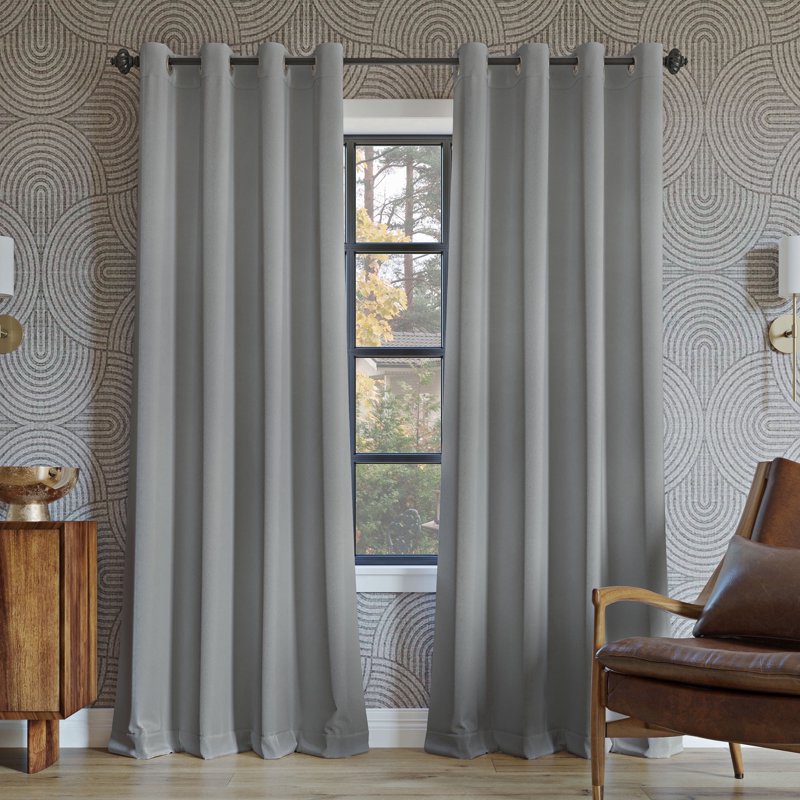 Blackout Curtain Panel Pair - Room Darkening Thermal Grommet Curtains