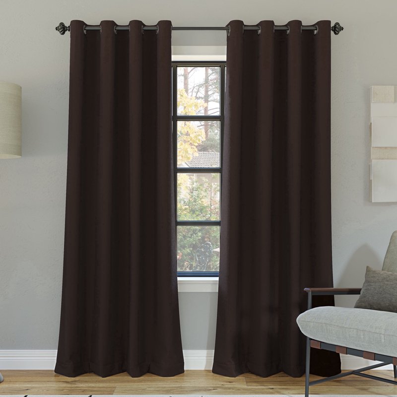 Blackout Grommet Curtain Panel Pair for Window Privacy and Light Blocking