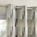 Blackout Geometric Curtain Panel - Energy Efficient Window Drape, Sage Green