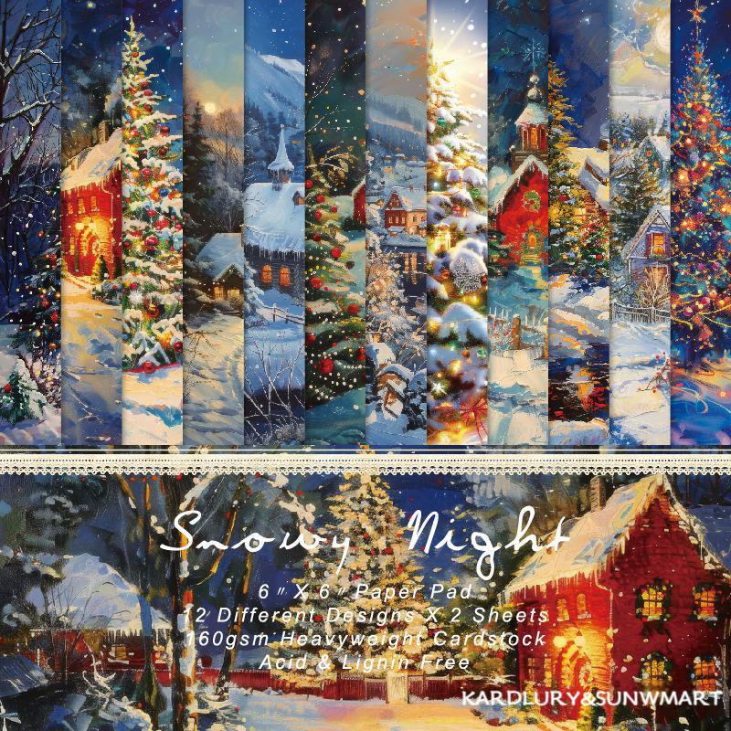 Christmas Scrapbook Paper Pack 6x6 Inch 48 Sheets for Crafts & Card Making