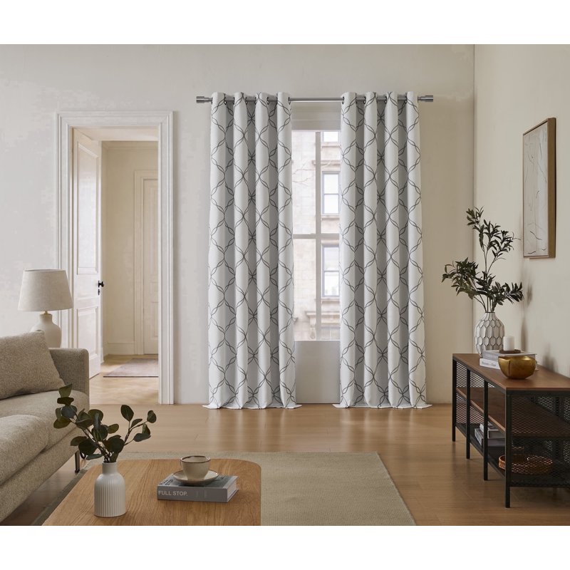 Blackout Curtains for Living Rooms & Bedrooms - 50x84, Ivory/Gray