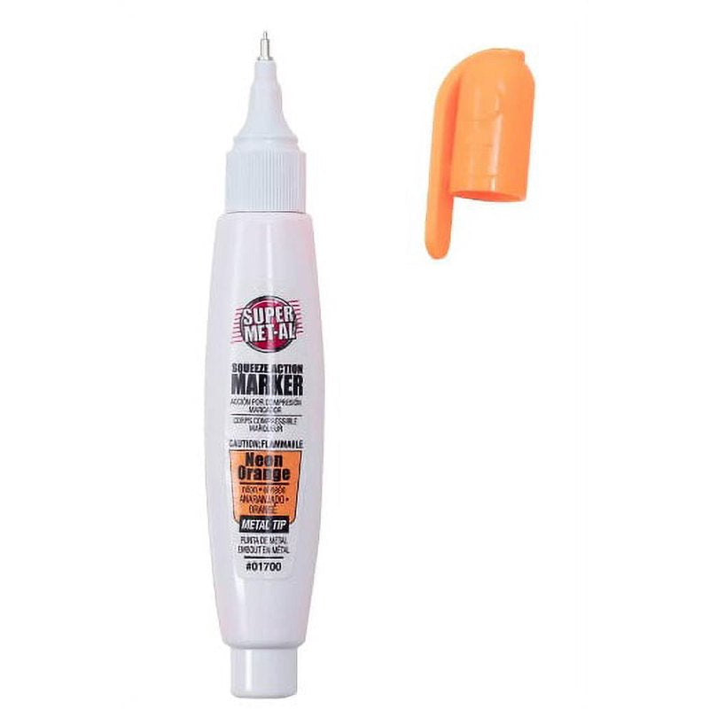Neon Orange Paint Marker for Metal, Glass, Wood - Heavy-Duty Squeeze Action