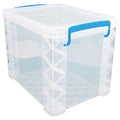 Large Plastic File Storage Box with Hanging File Folders - Stackable Organization