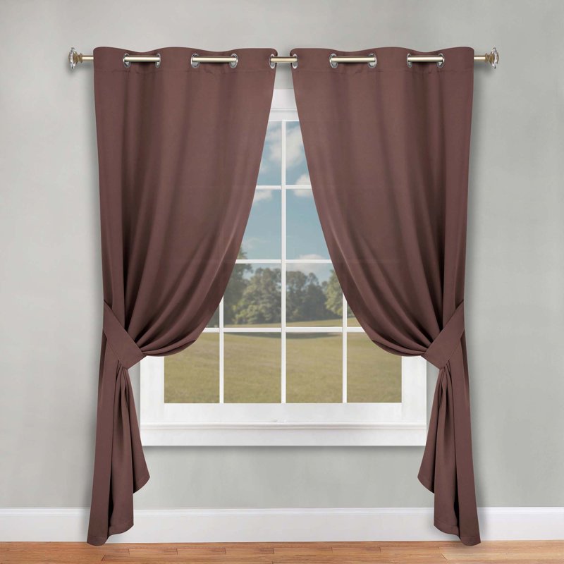 Blackout Grommet Curtain Panel Set - Room Darkening, Energy Saving, 46x96