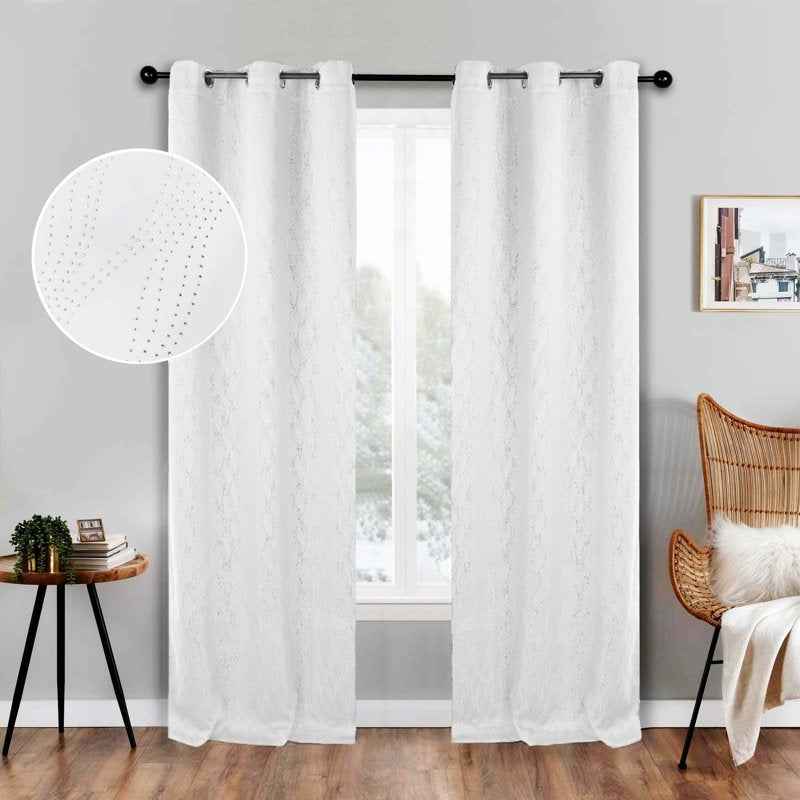 Blackout Curtains Set of 2 - Grommet Header, 42x63 Inches, Snow White