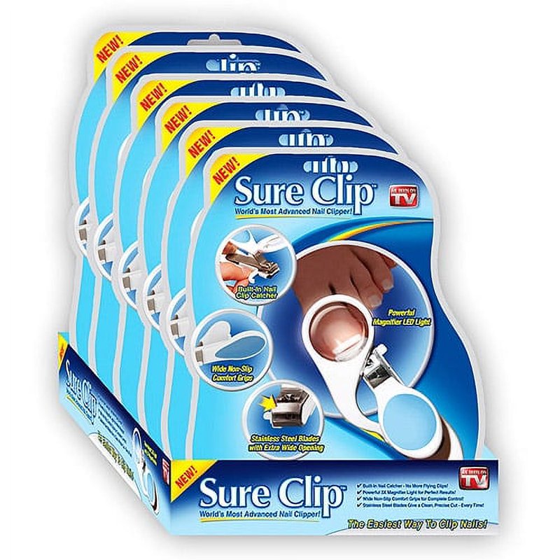 Sure Clip Nail Clipper with LED Light and Nail Catcher - Professional Stainless Steel
