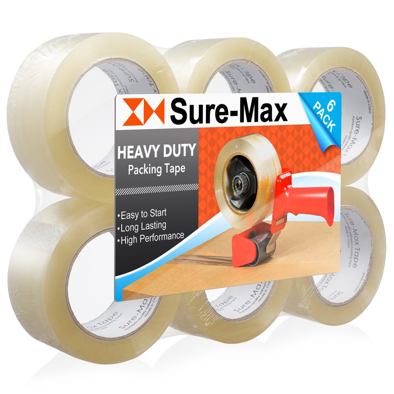 Heavy-Duty Shipping & Packing Tape Rolls - Clear 2.7 Mil Thick, 120 Yards Each