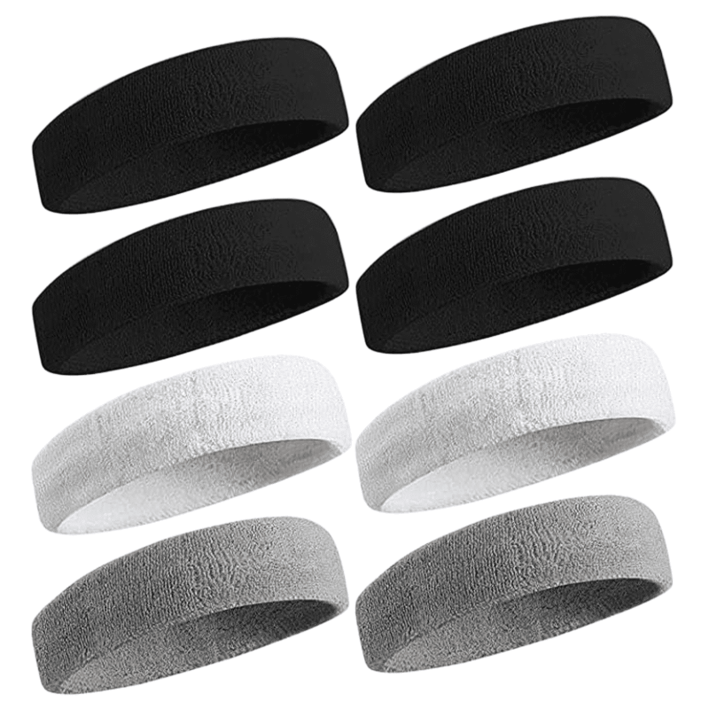 Moisture-Wicking Sports Headbands for Men & Women - Sweat Absorbing Athletic Cotton, Non-Slip Fit for Running, Tennis, Basketball, Gym