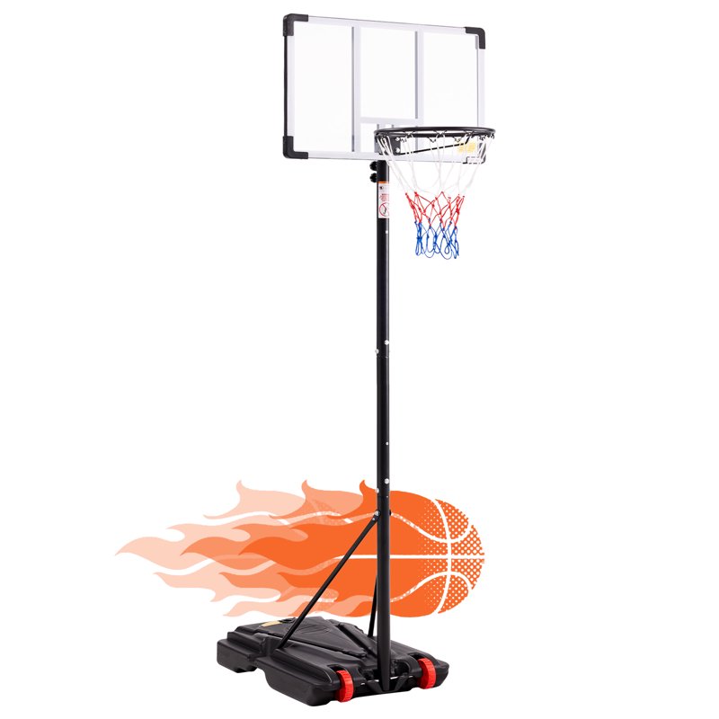 Kids Adjustable Indoor Outdoor Basketball Hoop with Enlarged Base - Portable Play Set