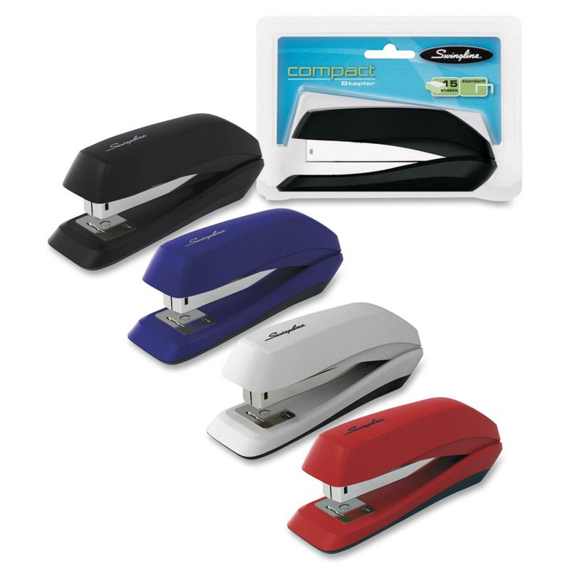 Swingline Compact Capacity Assorted Stapler - Office Desk Stapler for Up to 15 Sheets