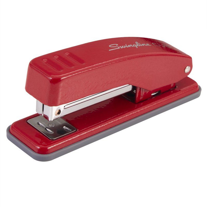 Compact Metal Stapler Rio Red - Jam Free, Heavy Duty Desktop Stapler