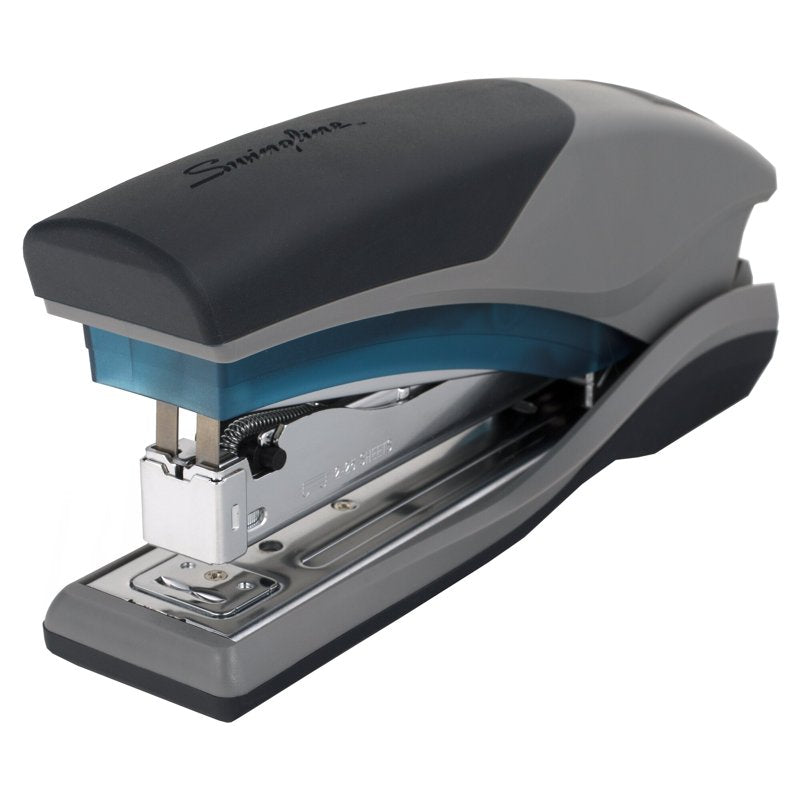 Reduced Effort Full-Size Stapler for 25 Sheets Blue Gray Office Desk Stapler