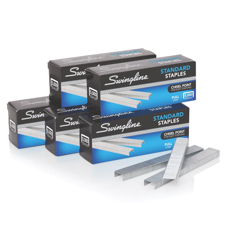Standard Staples 1/4 Inch Leg Length, 5,000 per Box, Pack of 5