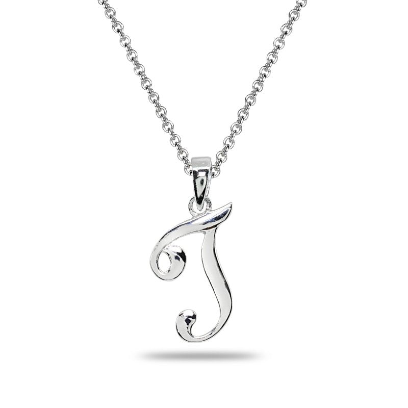 Personalized Sterling Silver Letter Necklace - Initial Pendant & Chain