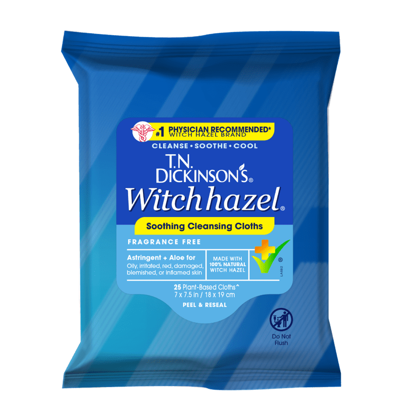 Witch Hazel Cleansing Cloths - Gentle Multi-Use Facial & Body Wipes