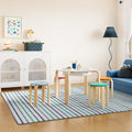 Kids Play Table and Chair Set with Chalkboard & Storage - Multi & White