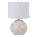20-Inch White Ball Table Lamp with Shade for Bedroom & Living Room
