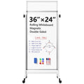 Tacwily Height Adjustable Double-Sided Rolling Whiteboard 48x24 inch,
