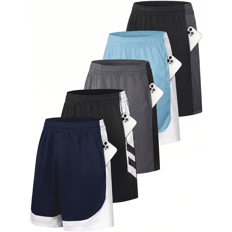 Men's Mesh Athletic Basketball Shorts with Pockets - Quick Dry Gym & Running Shorts