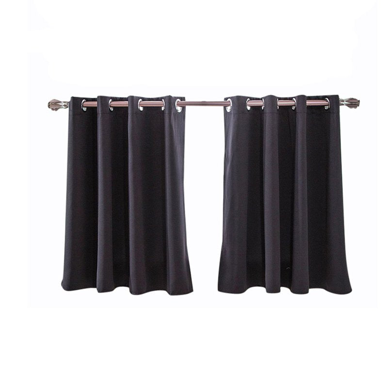 Blackout Curtains 2-Pack - Adjustable Length Window Drapes for Bedroom, Kitchen, Bathroom, Basement - 29x36in