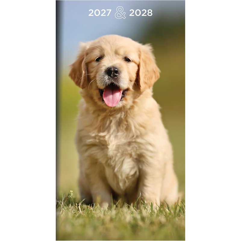 Dog Monthly Pocket Planner 2027-2028 Small Calendar Organizer