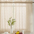 Semi Sheer Lace Window Curtain Tiers for Small Windows - Set of 2