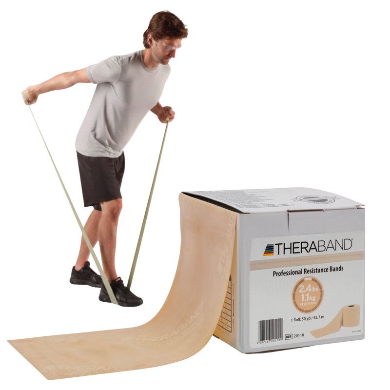 Resistance Band with Color-Coded Levels - Extra Light, 50-Yard Roll for Strength, Stretching, Yoga & Therapy