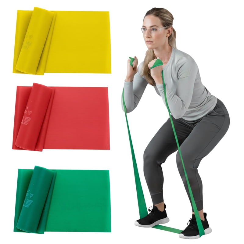 Non-Latex Resistance Bands Set for Fitness and Rehab - 5 ft, Multiple Resistance Levels