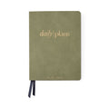 15-Month Sage Green Leatherette Planner with Gilded Edges - Daily Flex Organizer