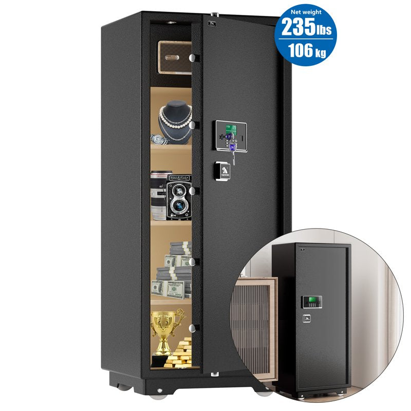 Large Security Safe Box with Digital Lock - 17.6 cu ft Wall Mount Home & Office Safe