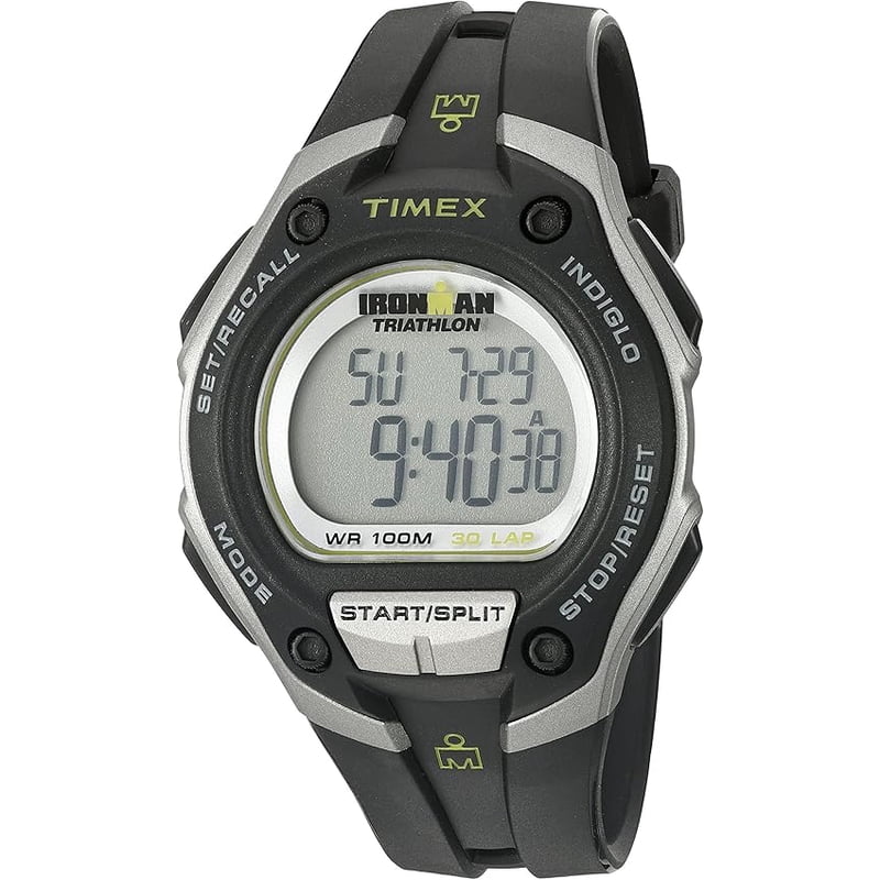 Men's Digital Sport Watch 43mm Water-Resistant Chronograph with Resin Strap