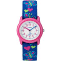 Kids Elastic Fabric Watch with Butterfly & Heart Design, Water Resistant