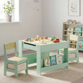 Kids Activity Table and Chair Set - Reversible Blackboard with Storage - Toddler Play Desk