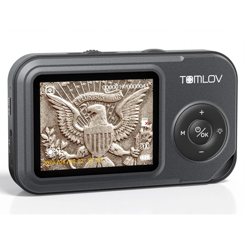 Portable Digital Microscope with 2.4" IPS Screen & Adjustable Focus for Jewelry & Nature